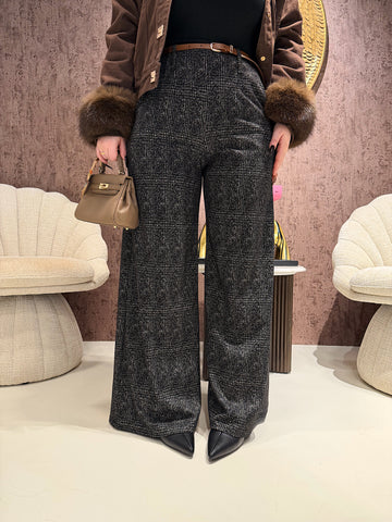 Pantalone city scuro con cinturina - R.a. Boutique