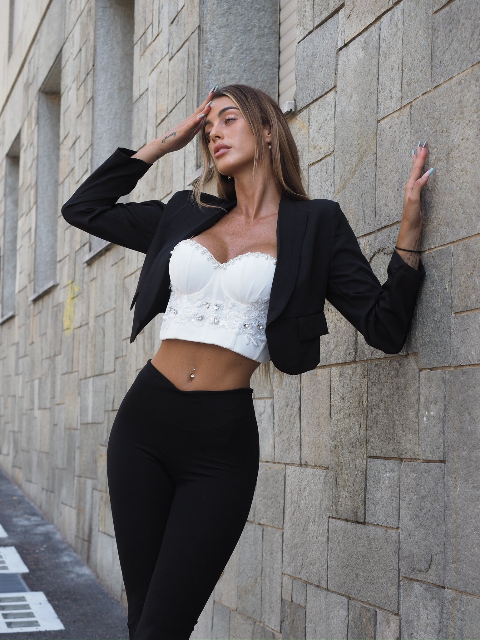 Giacca crop nera - R.a. Boutique 