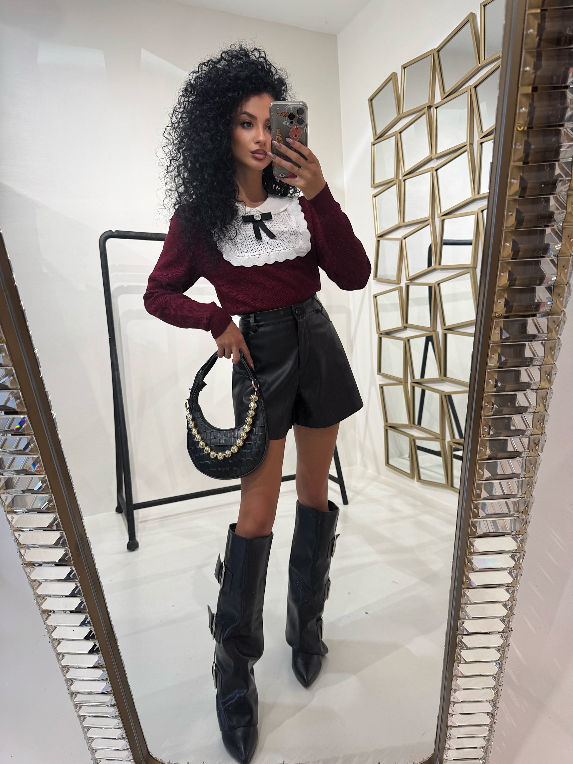 Maglioncino con fiocco e gioiello - R.a. Boutique