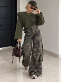 Pantalone Cargo Camouflage Wide Leg - R.a. Boutique