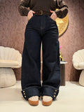 Jeans Turn Up Wide Leg con cintura - R.a. Boutique