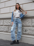 Maglione over con dettaglio in jeans - R.a. Boutique 