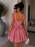 Abito pin up vichy con fiocco - R.a. Boutique