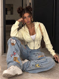 Felpa Crop Gialla con Vita Corsetto - R.a. Boutique