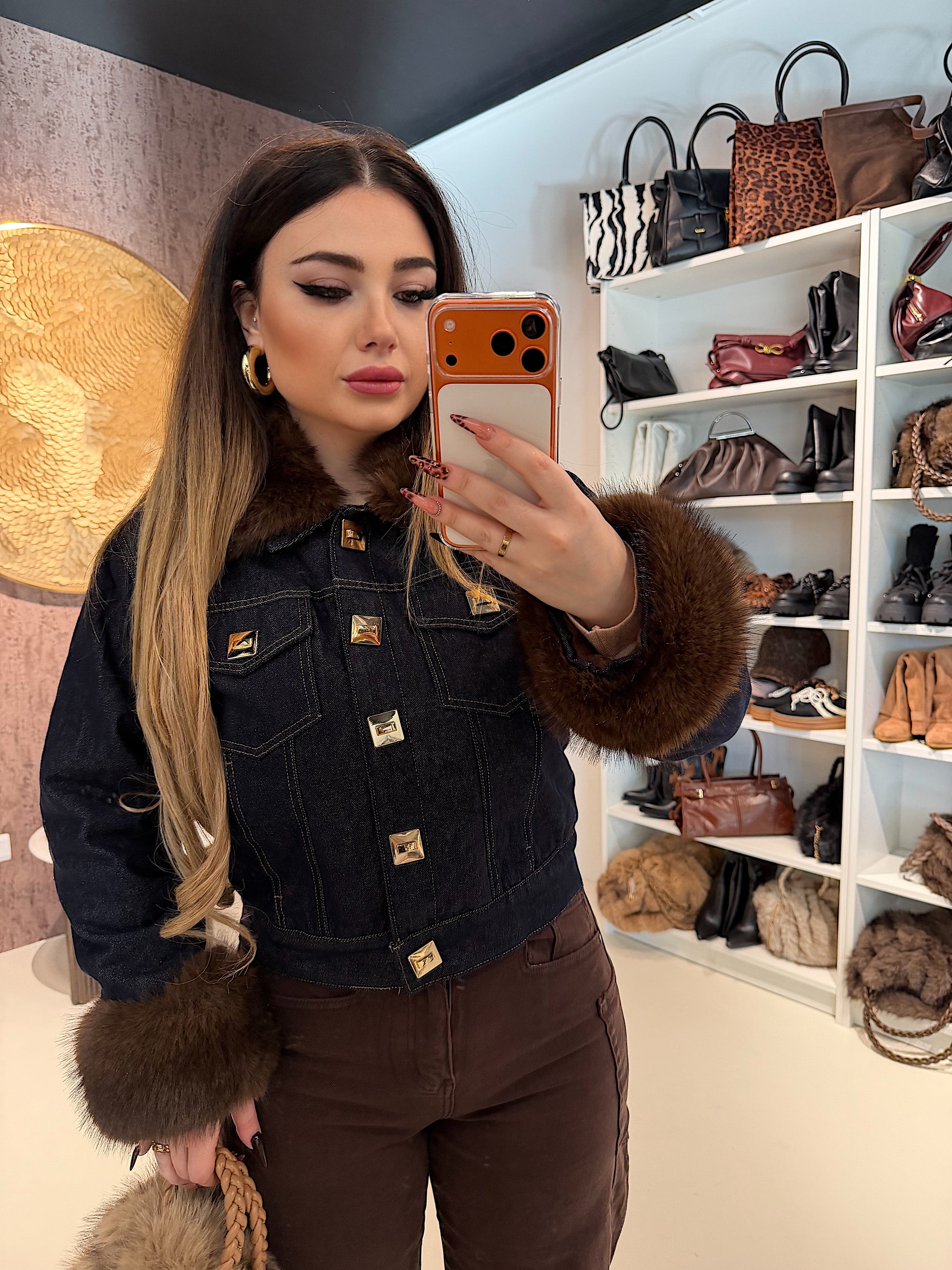 Giacca Denim Luxury Fur - R.a. Boutique