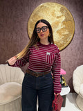 Maglioncino a righe bordeaux - R.a. Boutique
