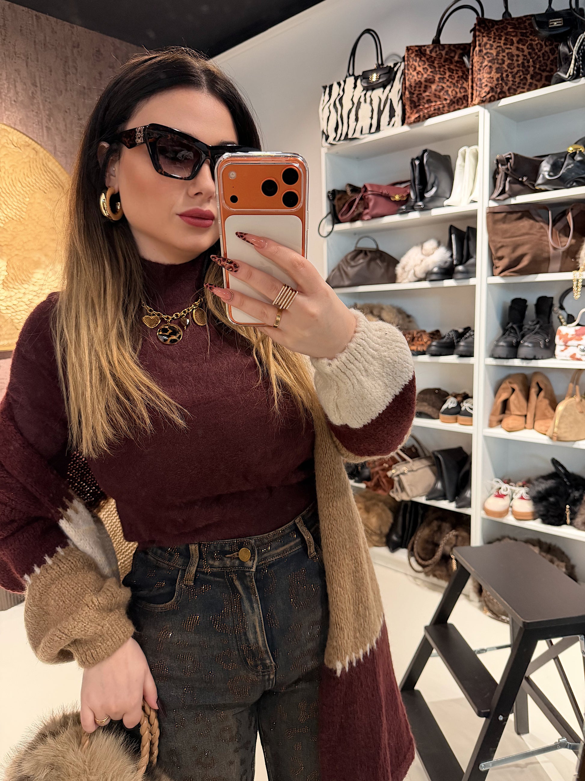 Cardigan a Blocchi 2 colori - R.a. Boutique