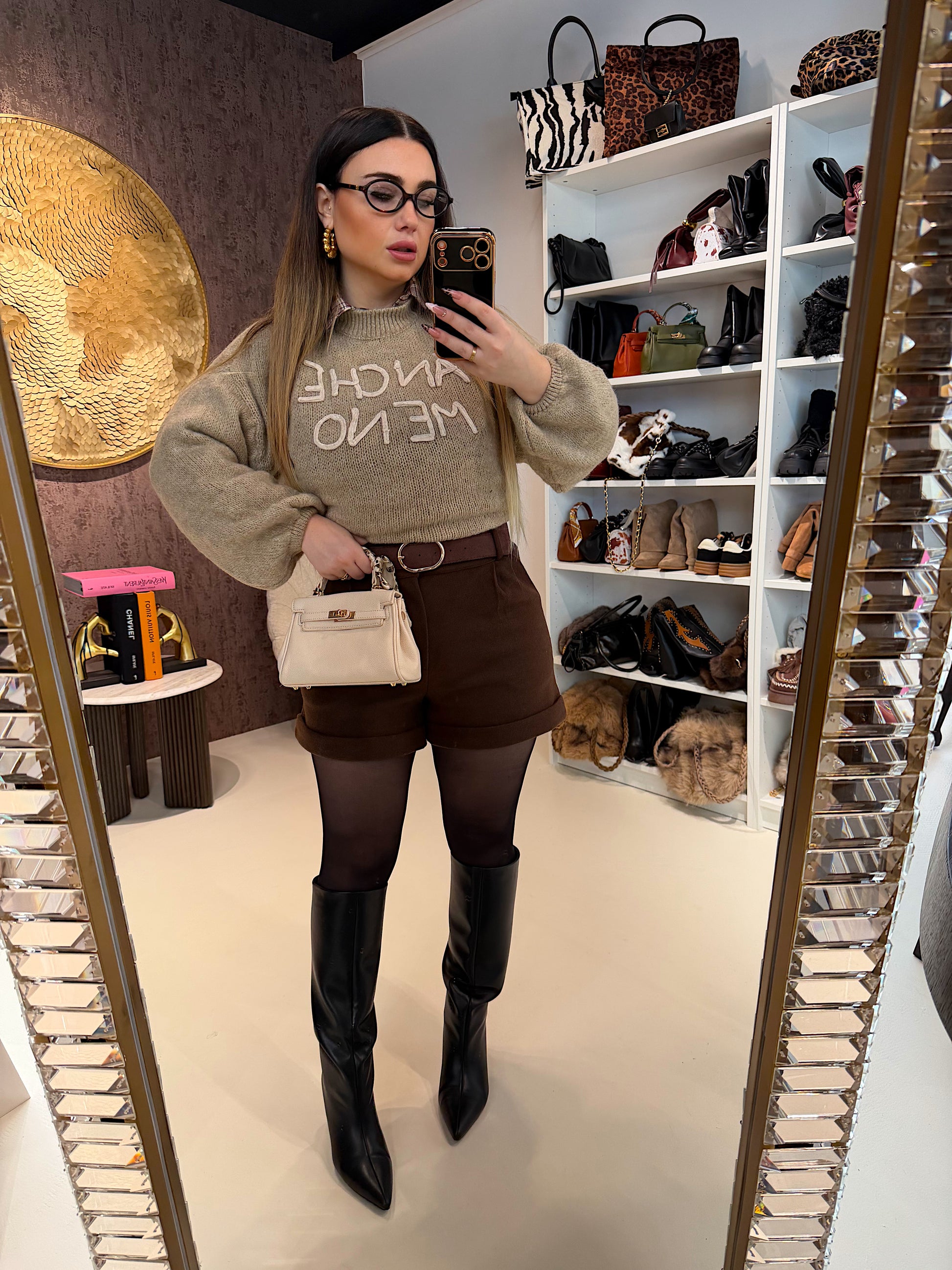 Short in panno con cintura - R.a. Boutique