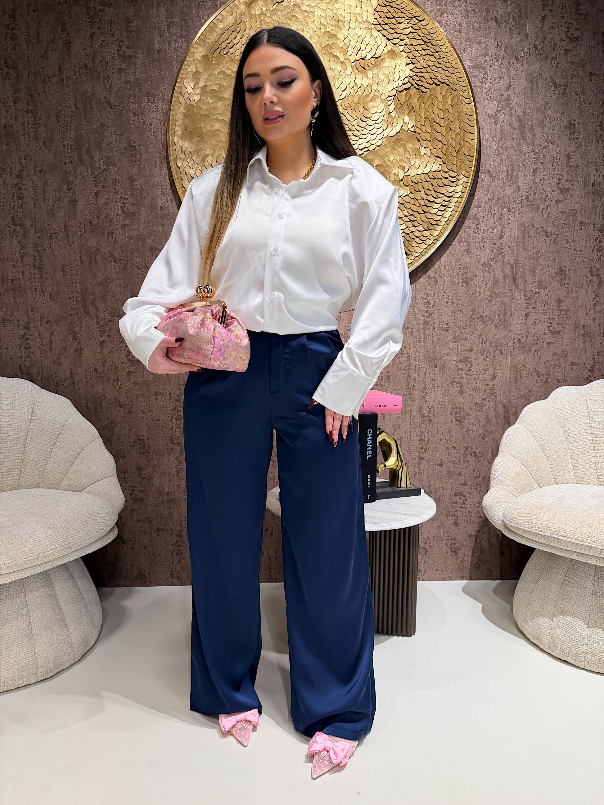 Pantalone satin con elastico - R.a. Boutique