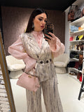 Completo venature luxury con cintura - R.a. Boutique