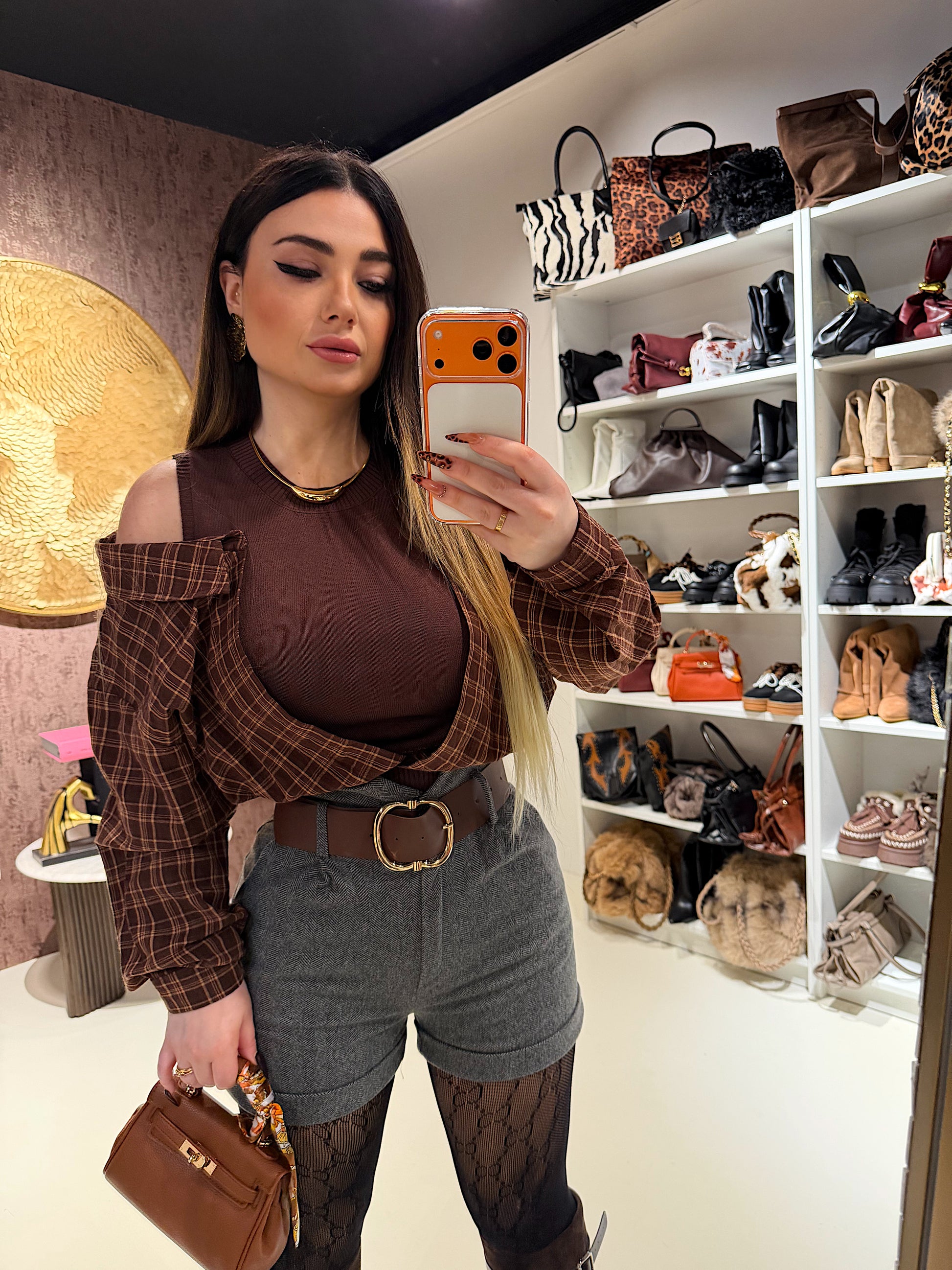 Short in panno con cintura - R.a. Boutique