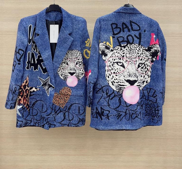 Giacca tiger denim - R.a. Boutique