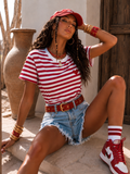 T-shirt a righe con cuore - R.a. Boutique