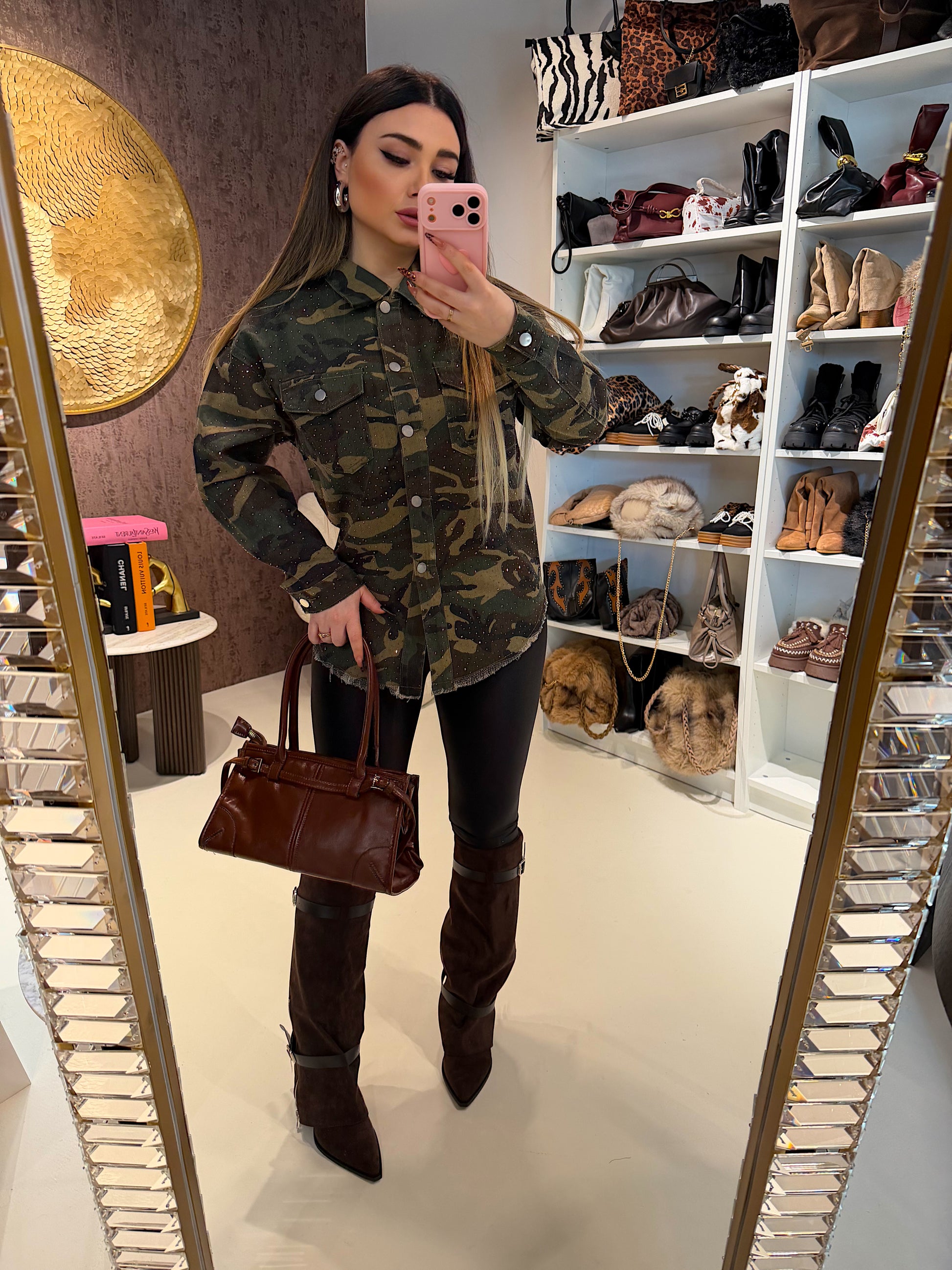 Camicia military con brillantini - R.a. Boutique