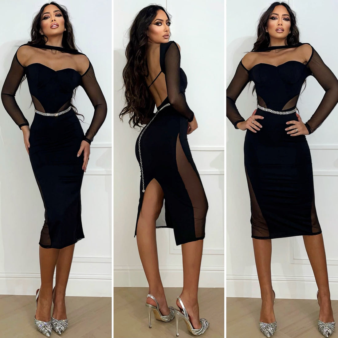 Abito midi con schiena aperta - R.a. Boutique 