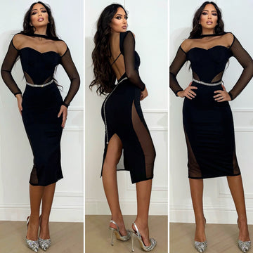 Abito midi con schiena aperta - R.a. Boutique 