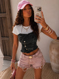 Top Denim Heart - R.a. Boutique