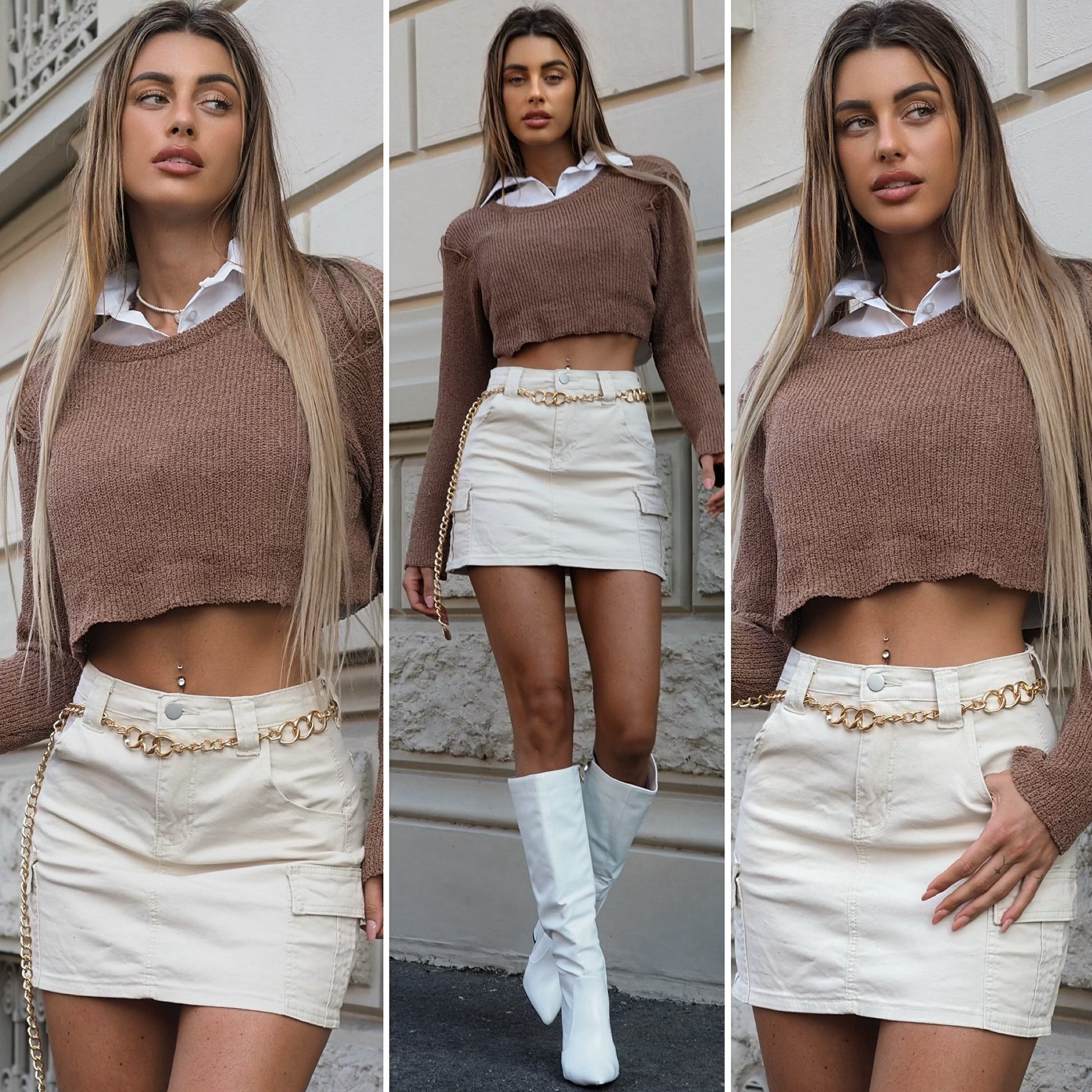 Gonna cargo beige - R.a. Boutique 