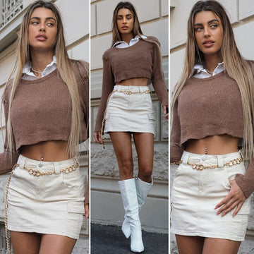 Gonna cargo beige - R.a. Boutique 