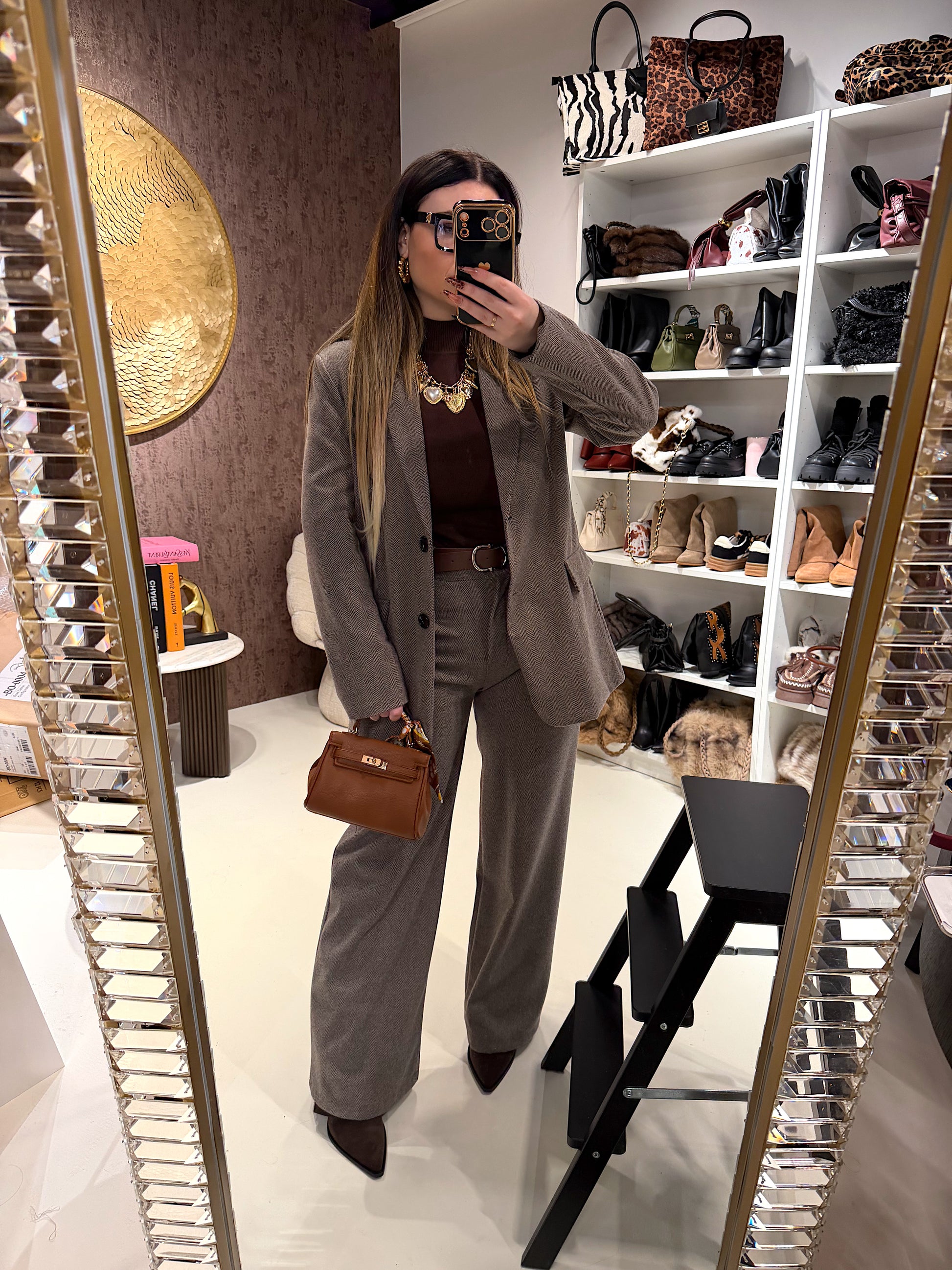 Blazer in tweed nero perla - R.a. Boutique