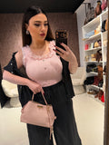 Top in pizzo con bottoni gioiello - R.a. Boutique