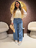 Jeans Wide Leg con Cintura Integrata - R.a. Boutique