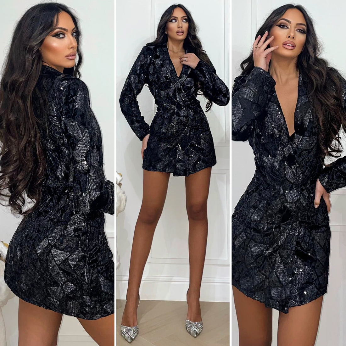 Blazer ad abito con paillettes - R.a. Boutique 