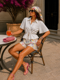 Camicia in raso Chic con Cinturina vari colori - R.a. Boutique