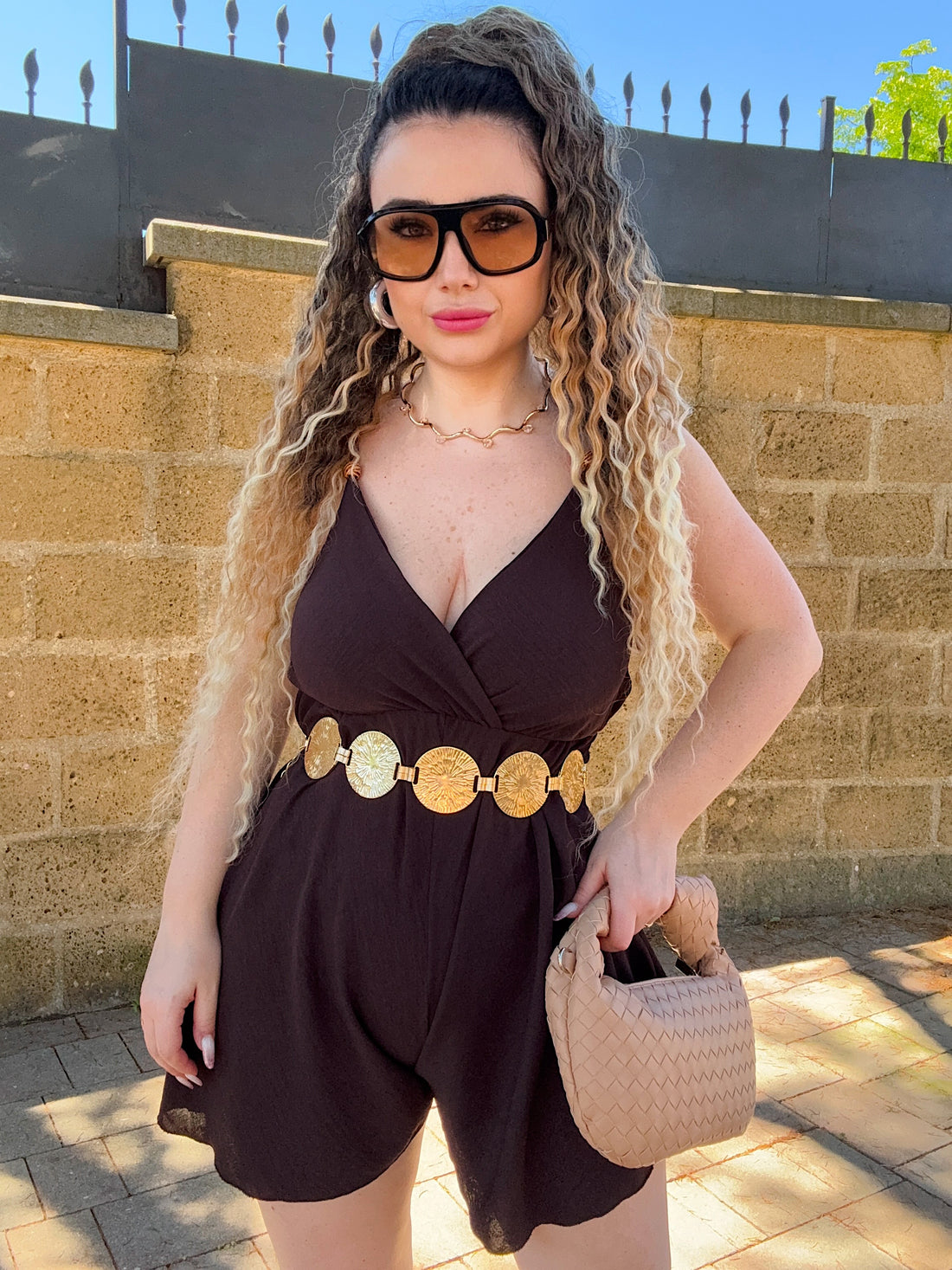 Collana oro con strass - R.a. Boutique