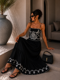 Abito lungo boho chic ricamato - R.a. Boutique