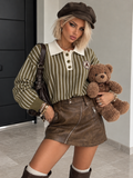 Maglia Polo Teddy a Righe Verde - R.a. Boutique