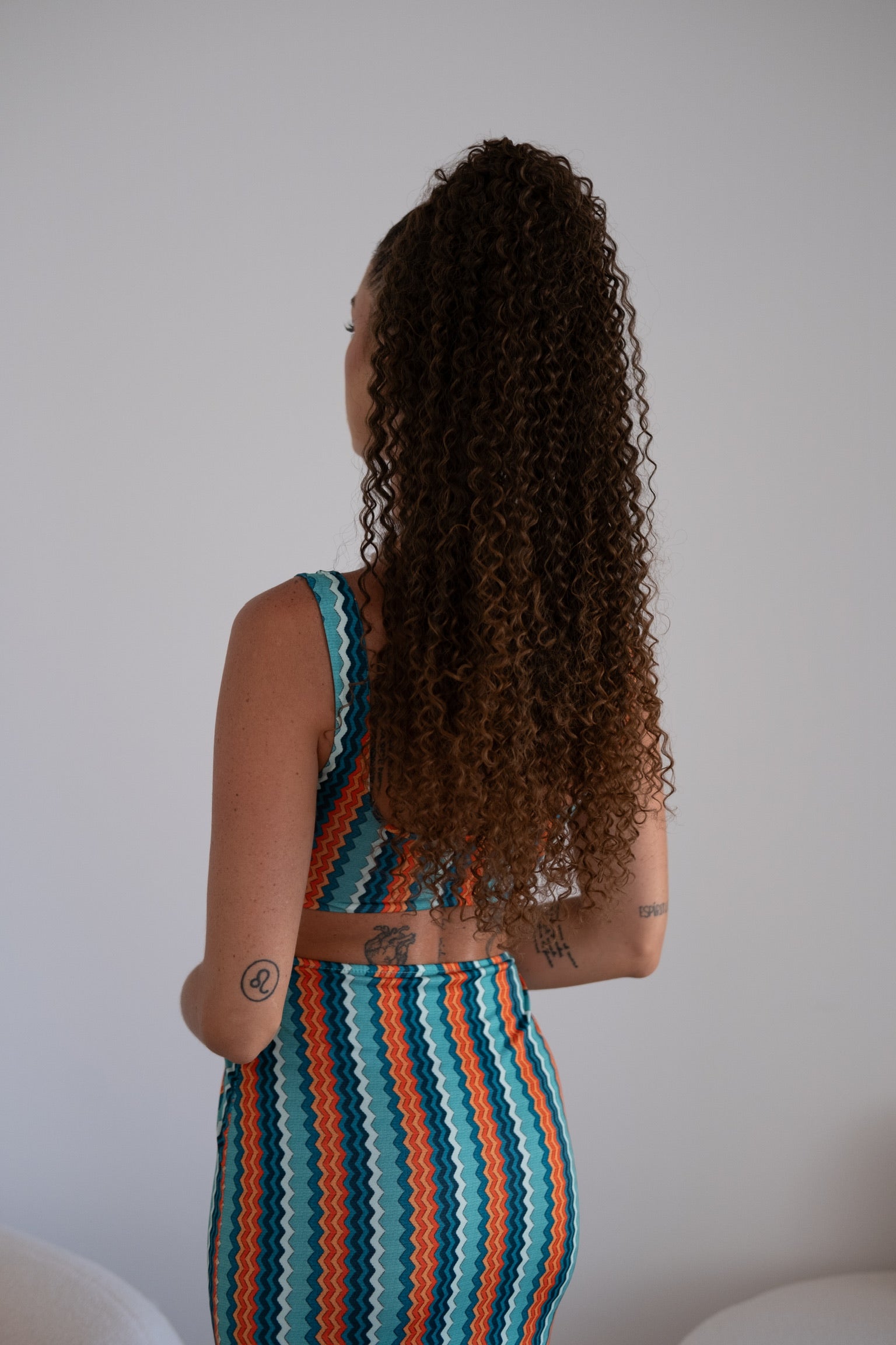 Coda Riccio afro con coulisse castano degradè - R.a. Boutique 