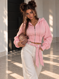 Felpa Crop Rosa con Vita Corsetto - R.a. Boutique