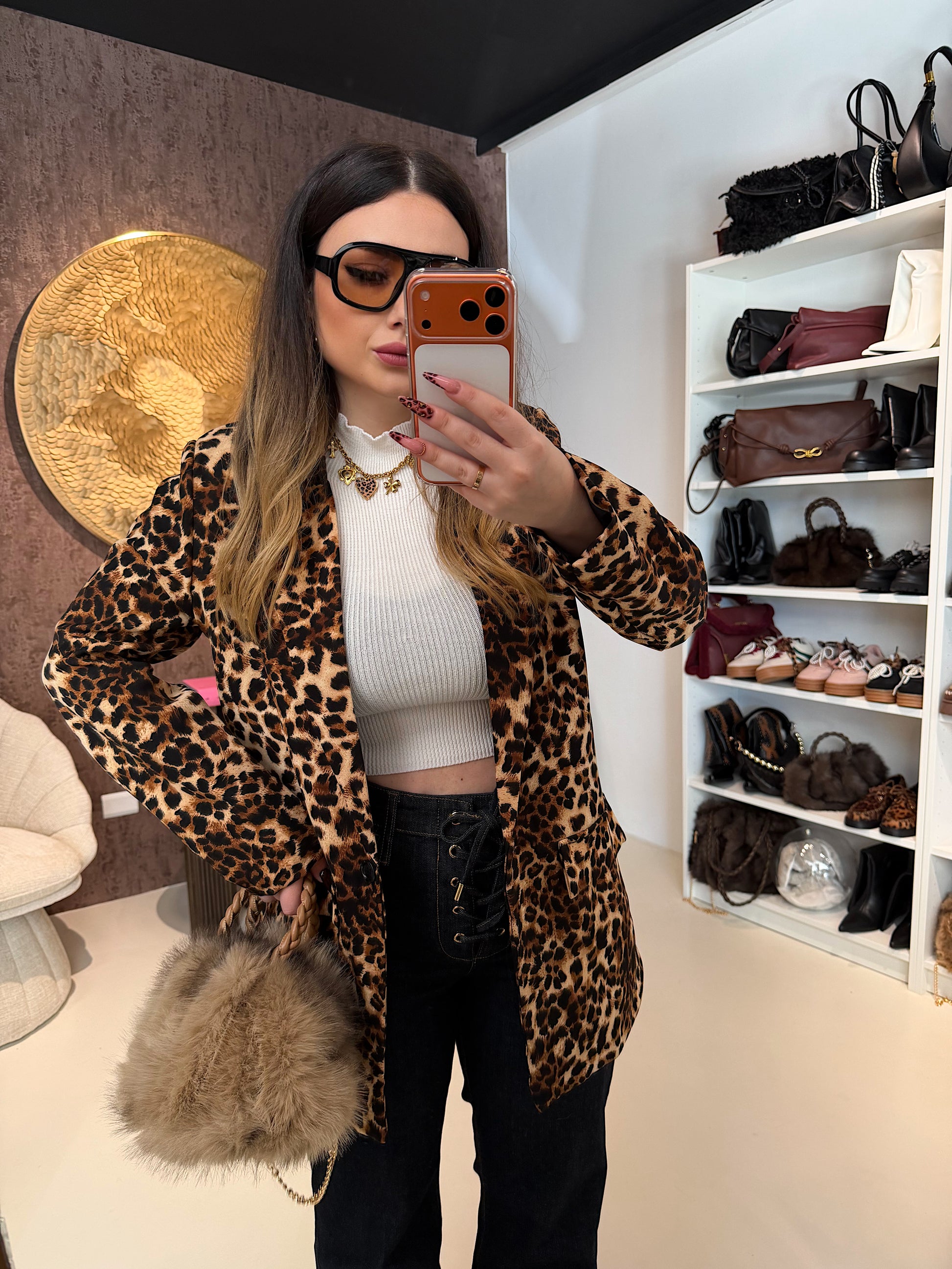 Giacca animalier con fodera interna - R.a. Boutique