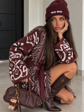 Cardigan Bandana con Frange e Cintura – Bordeaux - R.a. Boutique