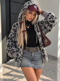 Felpa Zip Cappuccio Animalier Grigio / Nero - R.a. Boutique