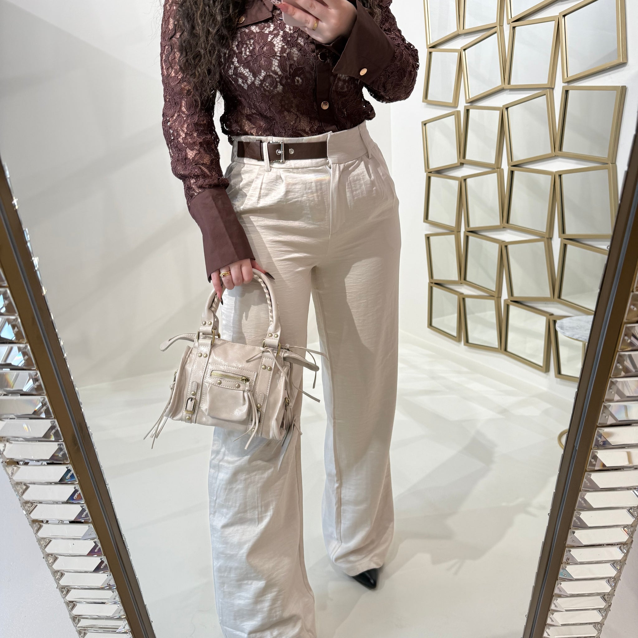 Pantalone con fibbia laterale - R.a. Boutique