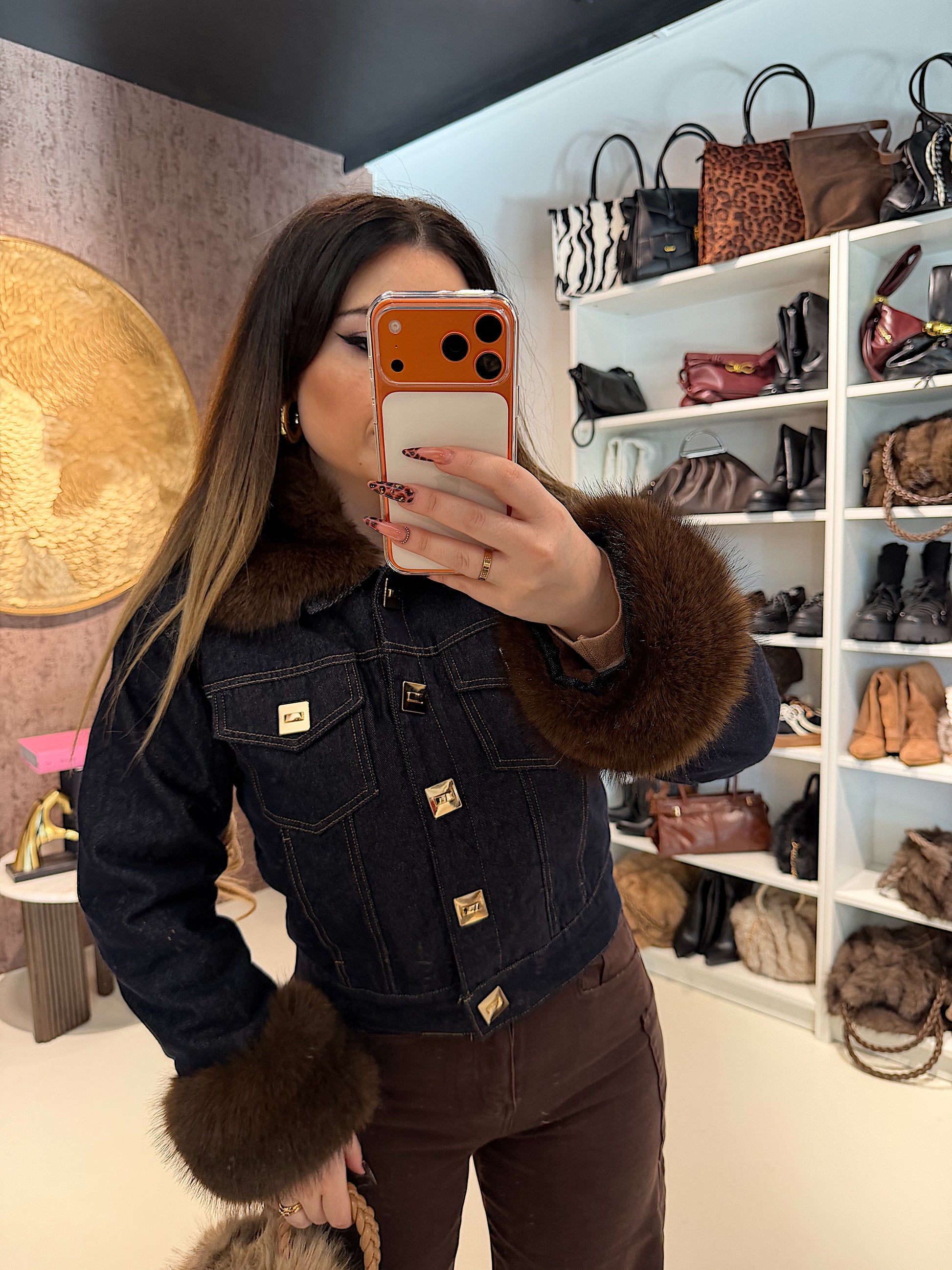 Giacca Denim Luxury Fur - R.a. Boutique