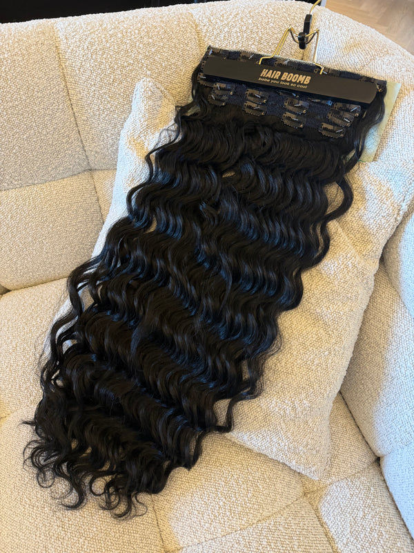 7 diademas de ondas suaves con clip negro