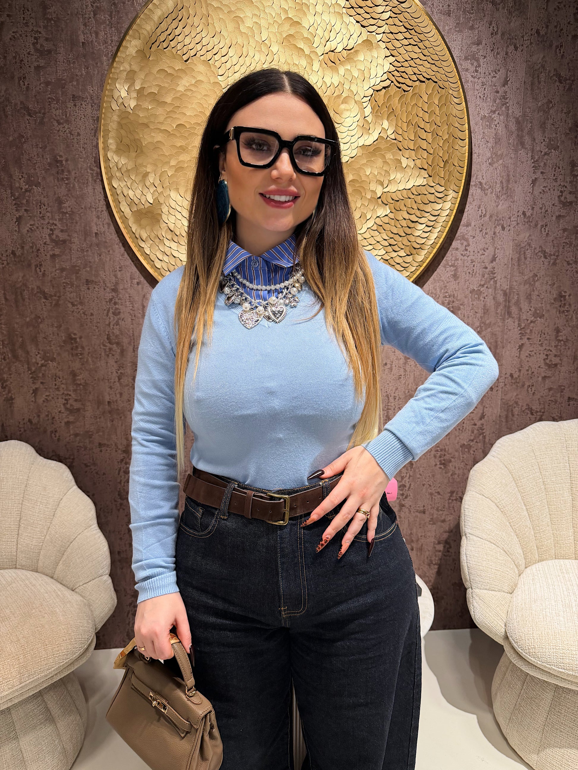 Maglioncino essential scollo a V - R.a. Boutique