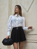 Camicia con strass e arricciatura - R.a. Boutique 