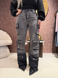 Dark Glam Cargo Jeans - R.a. Boutique