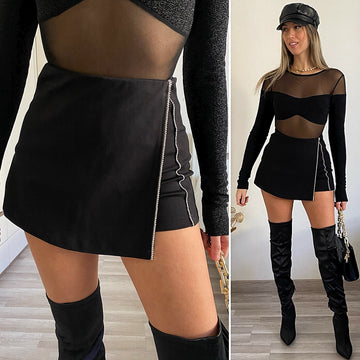 Gonna nera con strass - R.a. Boutique 