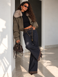 Jeans Palazzo con Dettagli Leopardati e Cintura a Catena Inclusa - R.a. Boutique