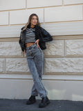 Jeans boy-friend nero - R.a. Boutique 