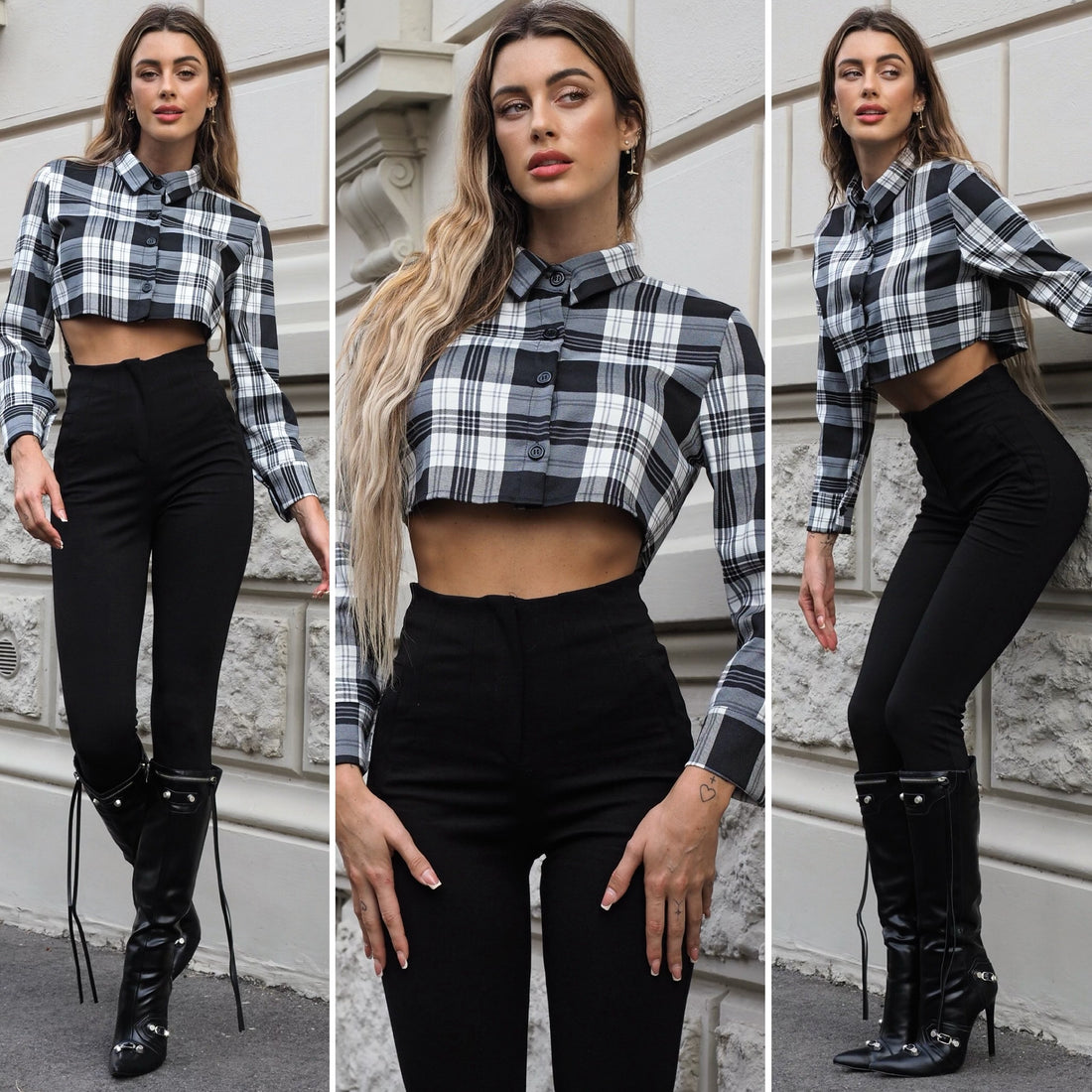 Pantalone vita alta nero - R.a. Boutique 