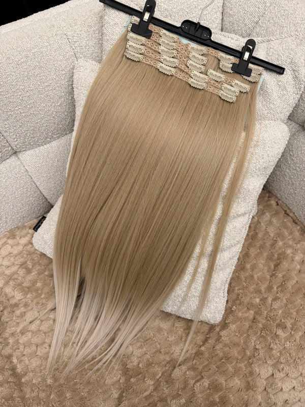 7 bandas lisas con clip rubio hielo 103/60
