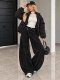 Jeans Balloon Asimmetrici con Cuciture a Contrasto - R.a. Boutique