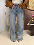 Jeans con risvolto e strass - R.a. Boutique