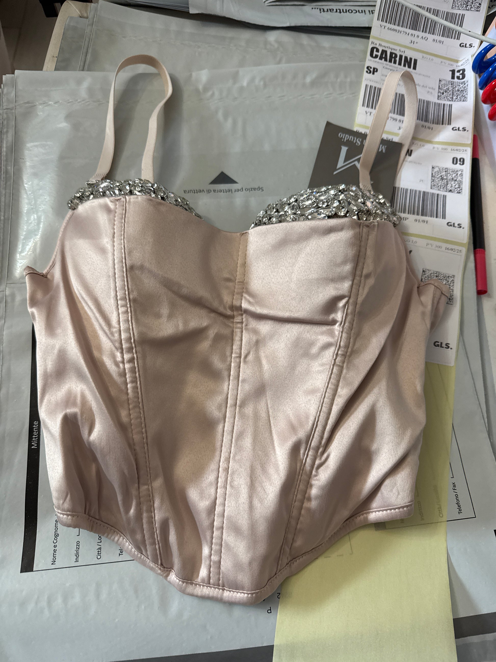 Bustino nude con strass - R.a. Boutique